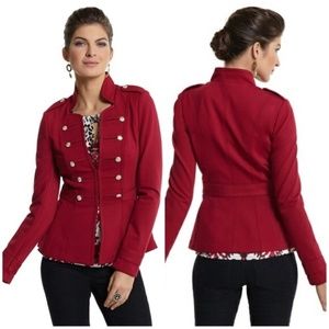 White House Black Market Military Jacket Red 12